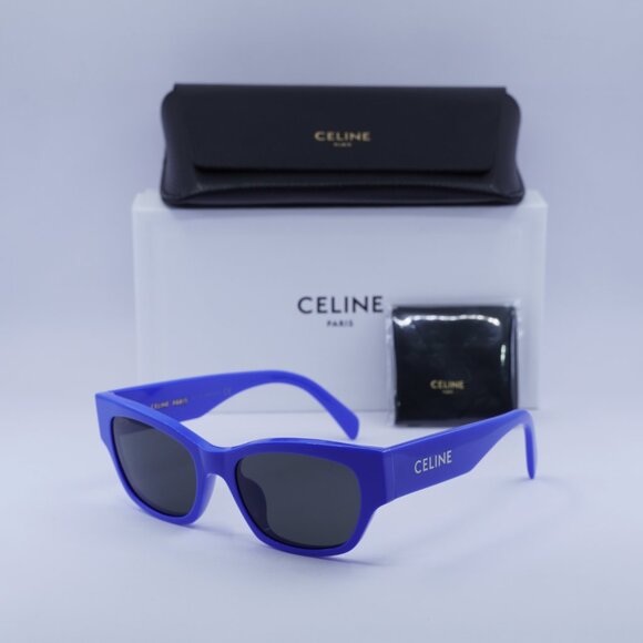 🕶️ New Celine L40197U 92A Sunglasses - Blue Frame, Smoke Lenses - Picture 4 of 9